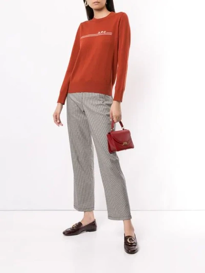 Shop Apc Cece Checked Cropped Trousers In Brown