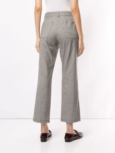 Shop Apc Cece Checked Cropped Trousers In Brown