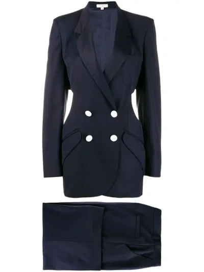 Shop Natasha Zinko Double-breasted Trouser Suit In Blue