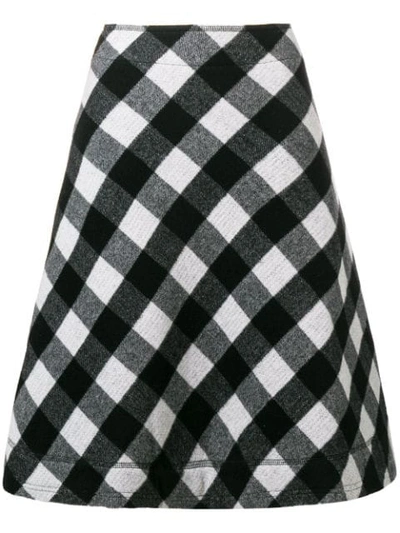 Shop Peter Jensen A-line Check Skirt In Black White