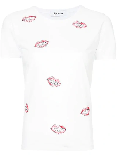 Shop Jimi Roos Embroidered Kiss T-shirt - White