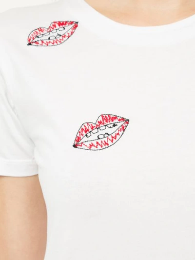 Shop Jimi Roos Embroidered Kiss T-shirt - White