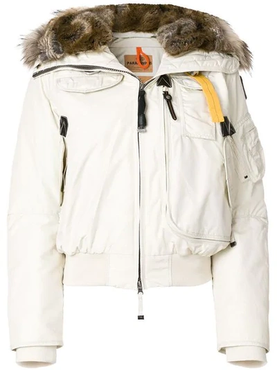 Shop Parajumpers Fur Trimmed Jacket - White
