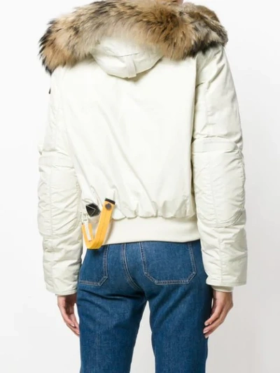 Shop Parajumpers Fur Trimmed Jacket - White