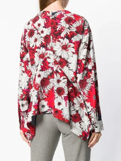 Shop Cedric Charlier Floral Print Top In Red