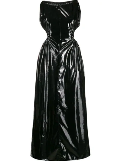 Shop Maison Margiela Pvc Halterneck Dress In Black