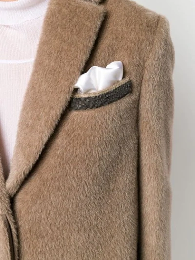 Shop Brunello Cucinelli Single Breasted Coat In Neutrals