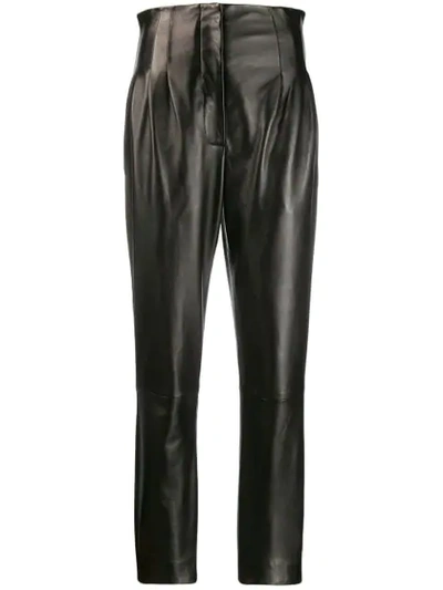 Shop Alberta Ferretti Pleated Waist Trousers In 0555 Nero