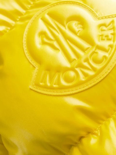 Shop Moncler Belted Puffer Jacket In Yellow