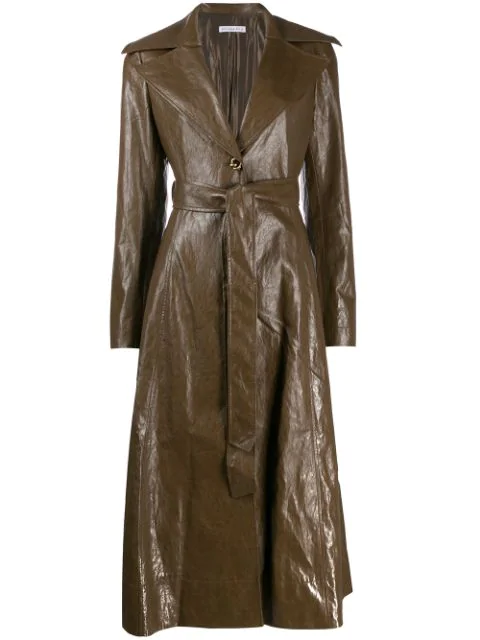 Rejina Pyo Long Trench Coat In Marrone | ModeSens