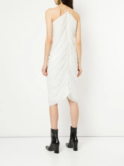 Shop Tiko Paksa Halterneck Draped Midi Dress - White