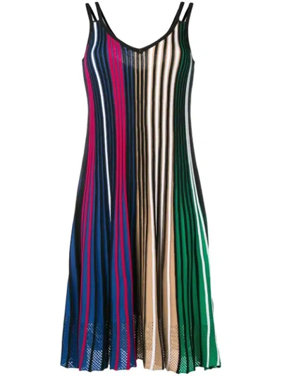 Shop Kenzo Striped Midi Dress In Multicolor