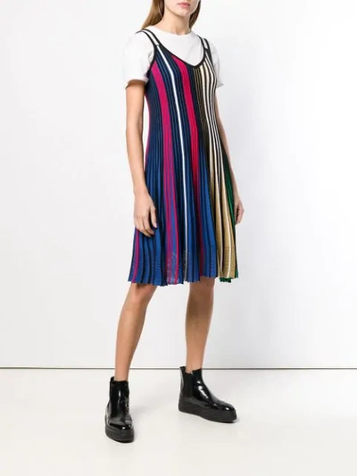 Shop Kenzo Striped Midi Dress In Multicolor