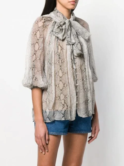 Shop Zimmermann Pussybow Blouse In Neutrals