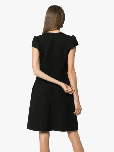 Shop Giambattista Valli Gathered-sleeve Flared Dress In Black