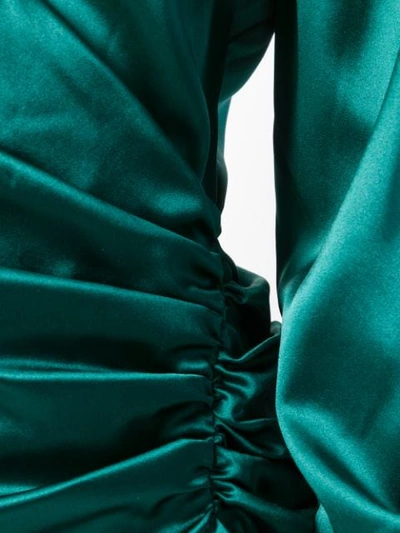 Shop Jonathan Simkhai Wrap Silk Blouse In Green