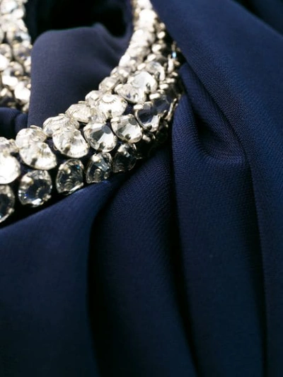 Shop Alexander Mcqueen Crystal Rope Evening Dress In Blue