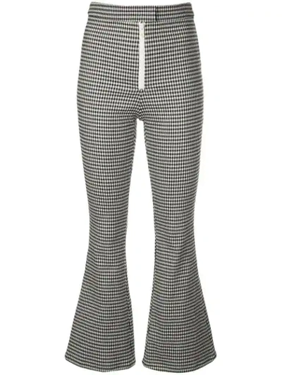 Shop Sandy Liang Gingham Cropped Trousers