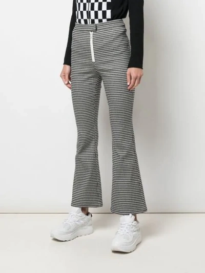 Shop Sandy Liang Gingham Cropped Trousers