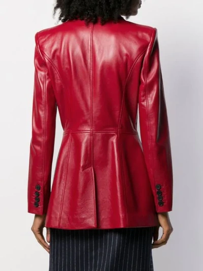 Shop Alexander Mcqueen Square Shoulder Double-breasted Jacket In Red