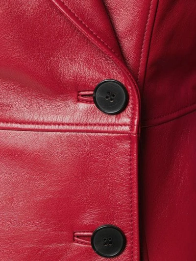 Shop Alexander Mcqueen Square Shoulder Double-breasted Jacket In Red