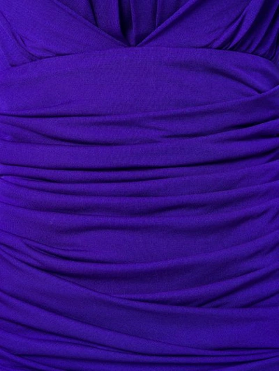 Shop Tom Ford Ruched Bandeau Dress In Purple