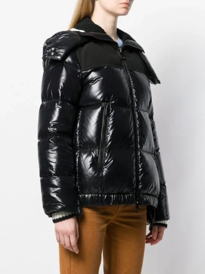 Shop Moncler Hooded Padded Jacket In Black