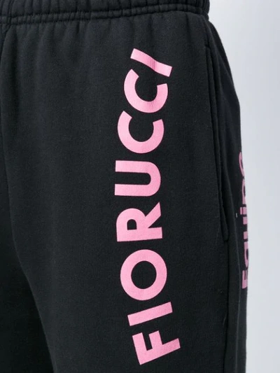 Shop Fiorucci Logo Print Track Pants - Black