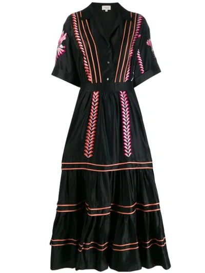 Shop Temperley London Cherry Blossom Dress In Black