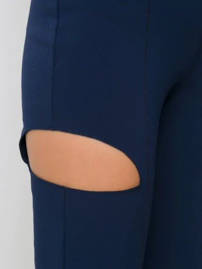 Shop Gloria Coelho Cut Out Trousers In Blue