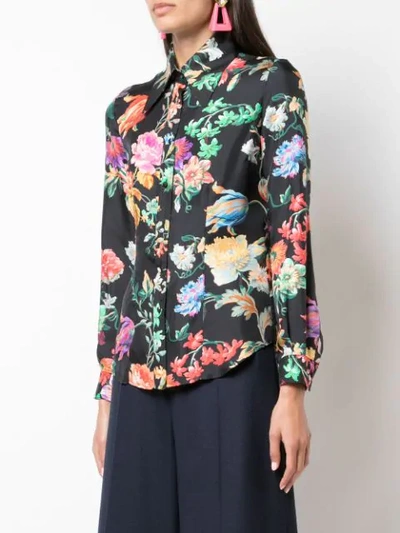 Shop Etro Floral Print Shirt In Black