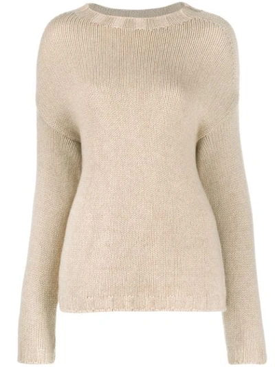 Shop Aragona Round Neck Jumper In Neutrals