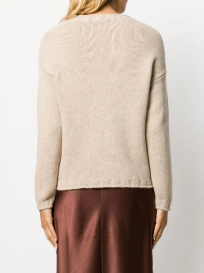 Shop Aragona Round Neck Jumper In Neutrals