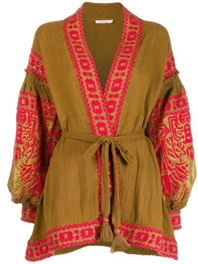 Shop Mes Demoiselles Embroidered Jacket In Brown