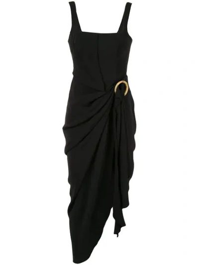 Shop Acler Maine Asymmetric Dress In Black