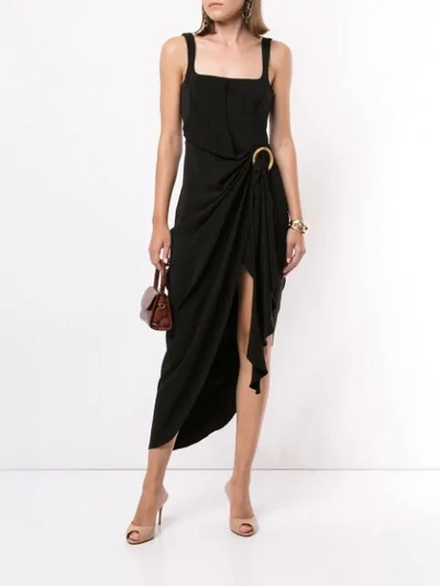 Shop Acler Maine Asymmetric Dress In Black