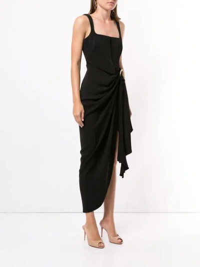 Shop Acler Maine Asymmetric Dress In Black