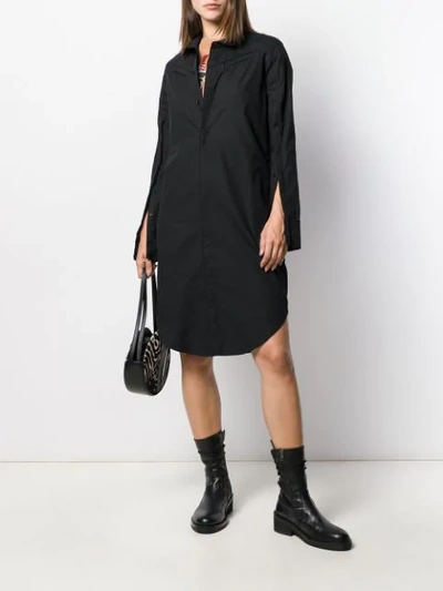 Shop A.f.vandevorst Doris Shirt Midi Dress In Black