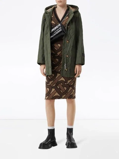 Shop Burberry Quilted Thermoregulated Coat In Green