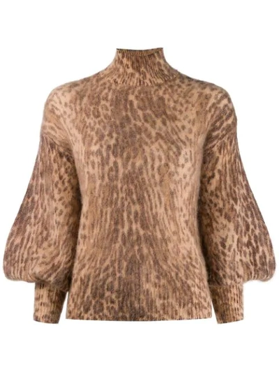 Shop Zimmermann Leopard Print Sweater In Brown