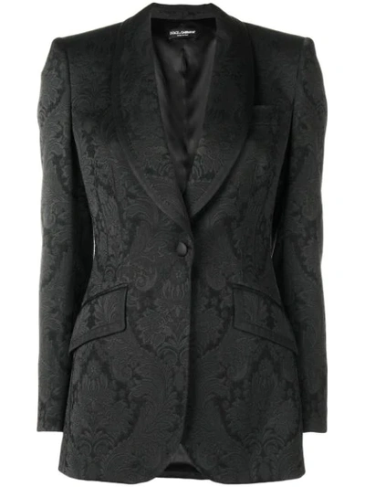 Shop Dolce & Gabbana Brocade Blazer In Black