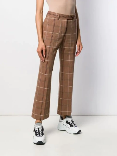 Shop Acne Studios Fitted Low Waist Trousers In Brown