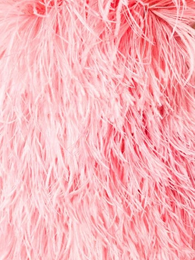 Shop Attico Side Slit Feather Dress - Pink