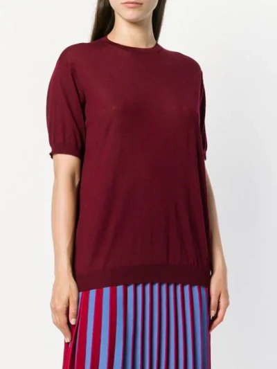 Shop Prada Short-sleeved Sweatshirt - Red