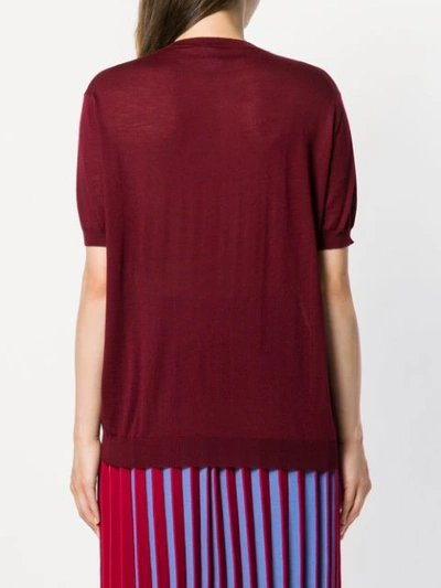 Shop Prada Short-sleeved Sweatshirt - Red