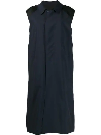 Shop Maison Margiela Spliced Shirt Midi Dress In 961 Blu / Black