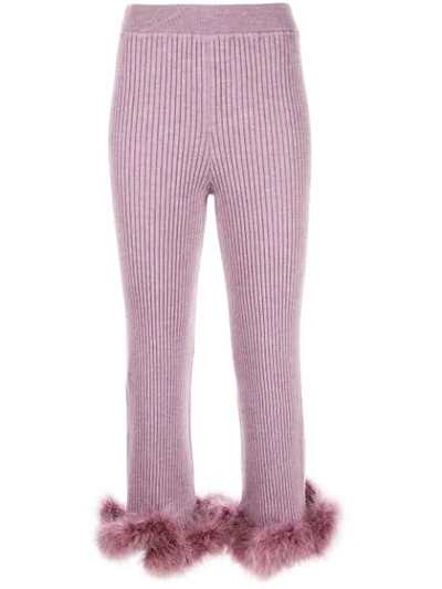 Shop Opening Ceremony Cropped Knitted Trousers In 5407 Dusty Purple