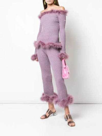 Shop Opening Ceremony Cropped Knitted Trousers In 5407 Dusty Purple