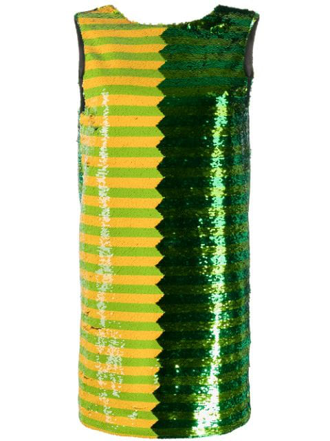 yellow sequin mini dress
