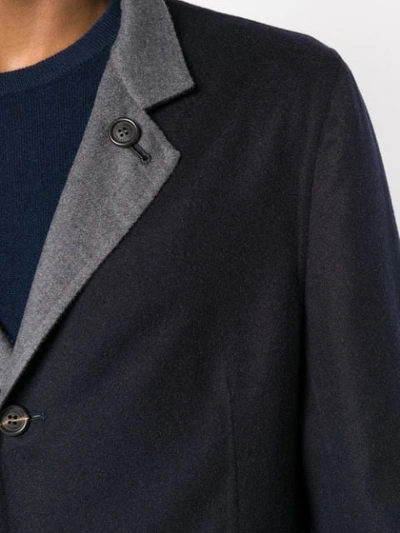 Shop Brunello Cucinelli Contrast Collar Blazer In Blue